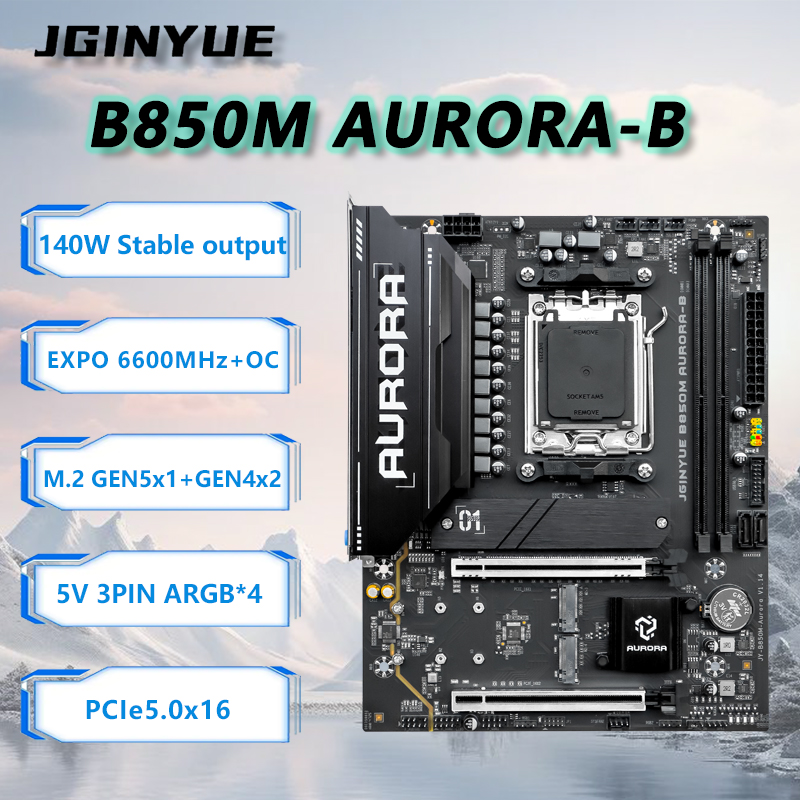 JGINYUE B850M AURORA-B New Mot - огляд і ціна Am5 Micro Atx Pcie 5.0 Motherboard