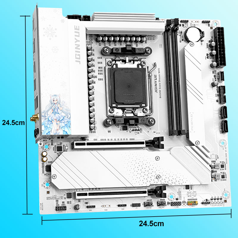 JGINYUE B650M Snow Dream WIFI  - огляд і ціна Am5 Micro Atx Pcie 5.0 Motherboard