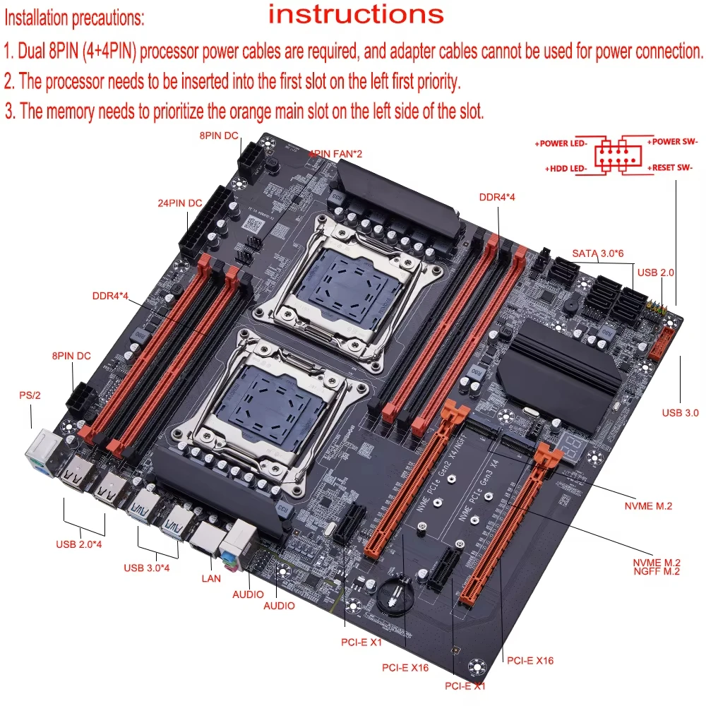 X99 Dual CPU SOYO Gaming Mothe - огляд і ціна Dual Lga2011-3 Server Motherboard Combo