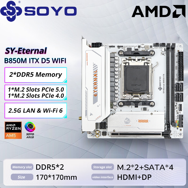 SOYO B850M ARGB Motherboard WI - огляд і ціна X870E Atx Motherboard