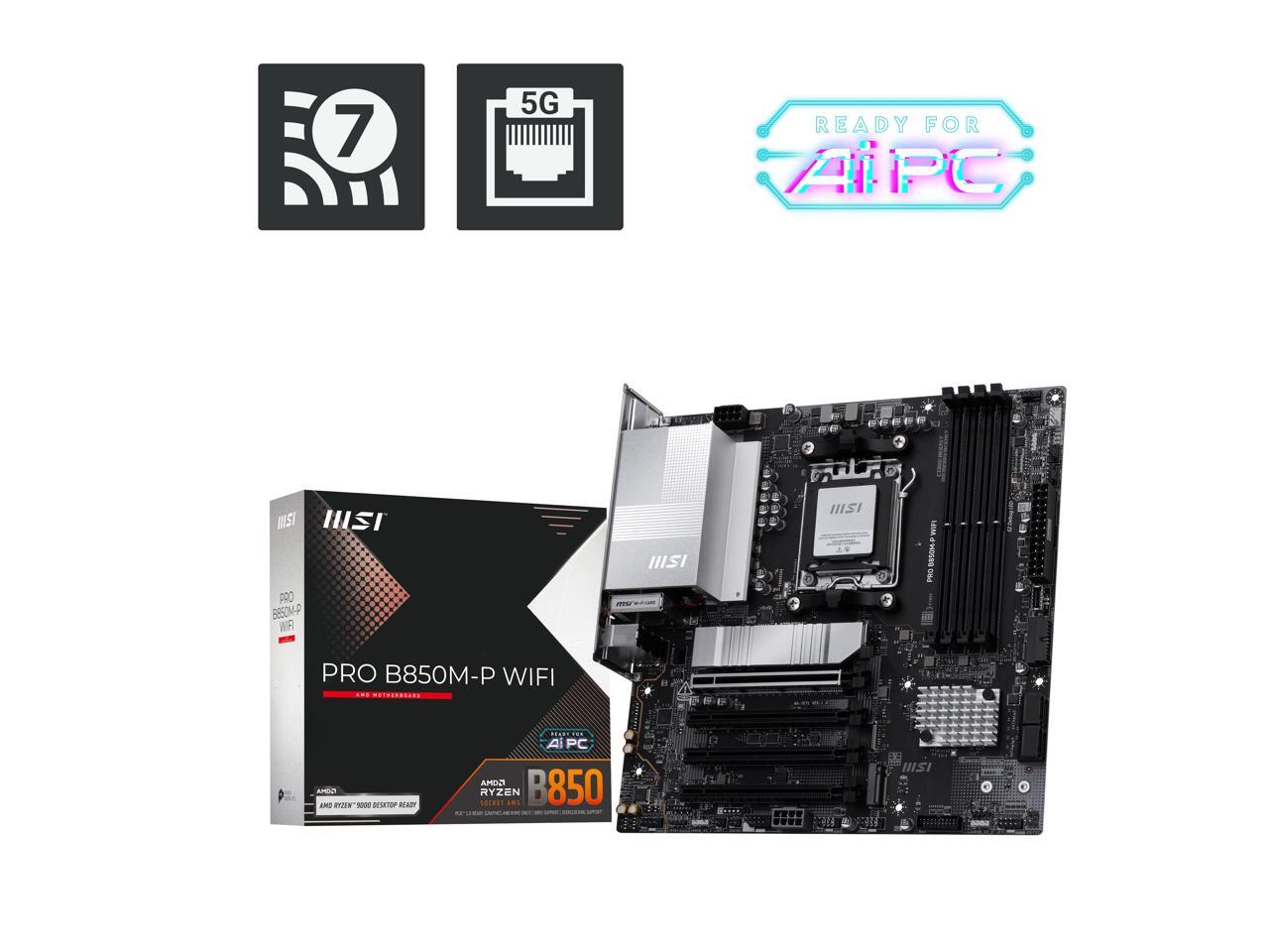 MSI PRO B850M-P WIFI AM5 AMD B - огляд і ціна Am5 Micro Atx Pcie 5.0 Motherboard