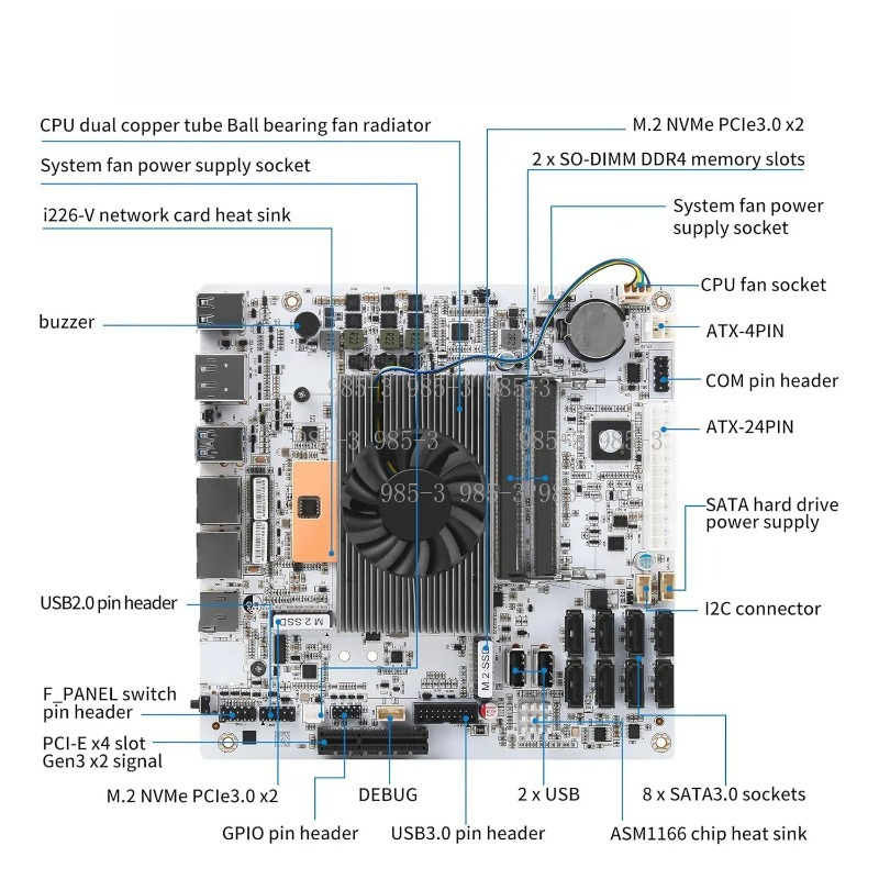 White Mini‑ITX M11 NAS Motherb - огляд і ціна Mini Itx Dual 2.5G Nas Motherboard