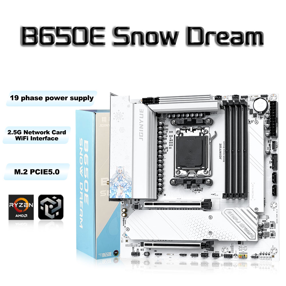 JGINYUE B650E Snow Dream AM5 M - огляд і ціна Am5 Micro Atx Pcie 5.0 Motherboard