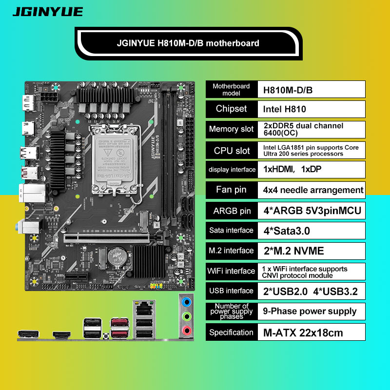 H810 Intel LGA1851 DDR5 micro- - огляд і ціна Lga1851 Gaming Motherboard